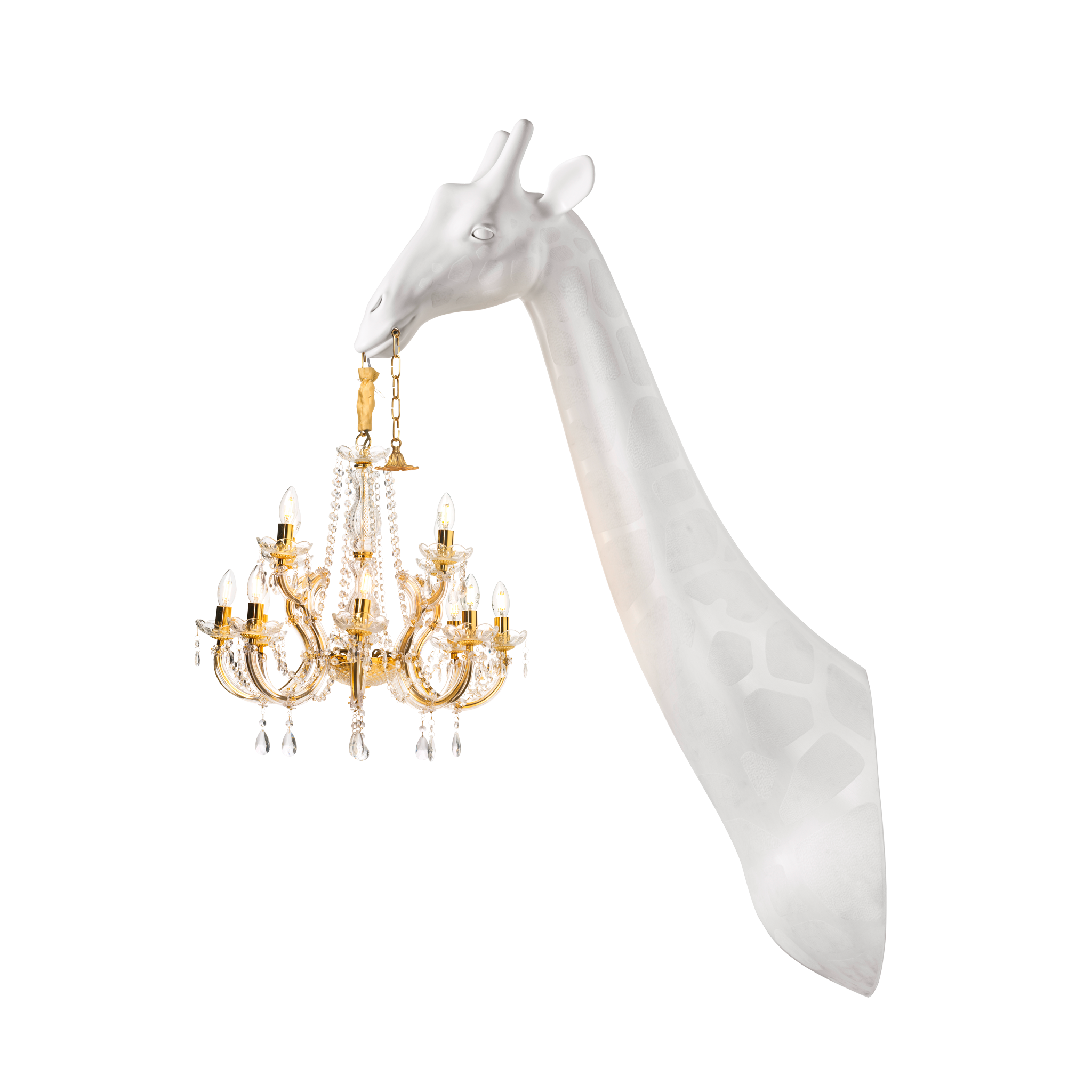 White Giraffe In Love Wall Lamp